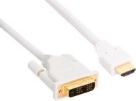 INLINE - Video Cable - Single Link - HDMI / DVI - HDMI (M) to DVI- D (M) - 5 m - unshielded - white kabelis, vads