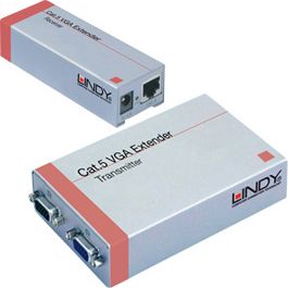 System przekazu sygnalu AV Lindy Przedluzacz VGA (extender) adapter na RJ-45 CAT5e/6 Lindy 32537 do 300m 5352756 (4002888325370)