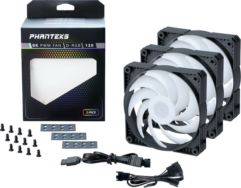 PHANTEKS SK PWM D-RGB Lufter, 3er Pack - 120mm, schwarz/weis ventilators