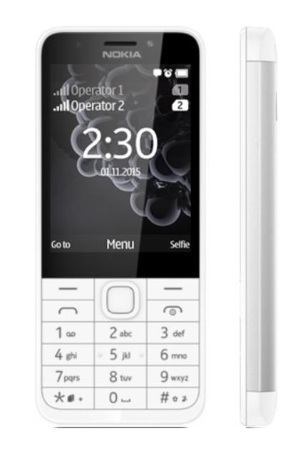 Nokia 230 Bialo-Srebrny (DualSIM) Mobilais Telefons