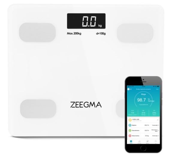 Analytical bathroom scale with aplication 17in1 white Svari