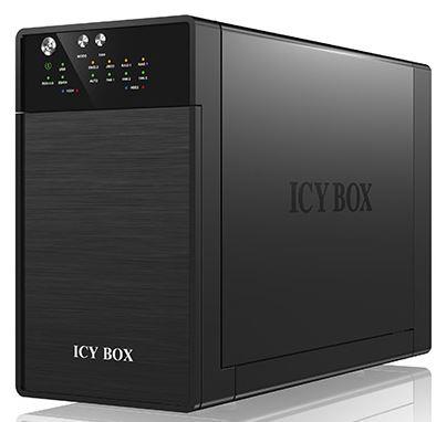 IcyBox External RAID system for 2x3,5'' SATA I/II/III, USB 3.0, eSATA, Black Ārējais cietais disks