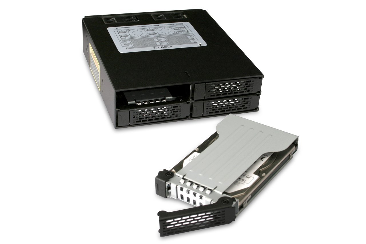 Backplane IcyDock 4x6,3cm SATAI-III/SAS in 1x5,25" HDD/SSD cietā diska korpuss