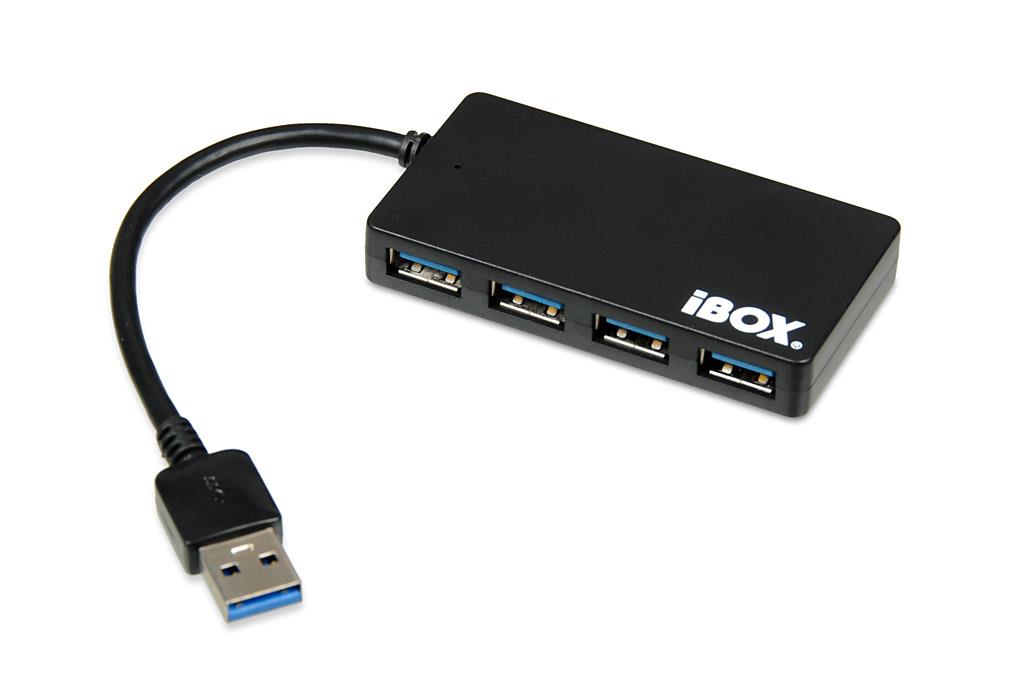 iBox IUH3F56 interface hub USB 3.0 (3.1 Gen 1) Type-A 5000 Mbit/s Black USB centrmezgli