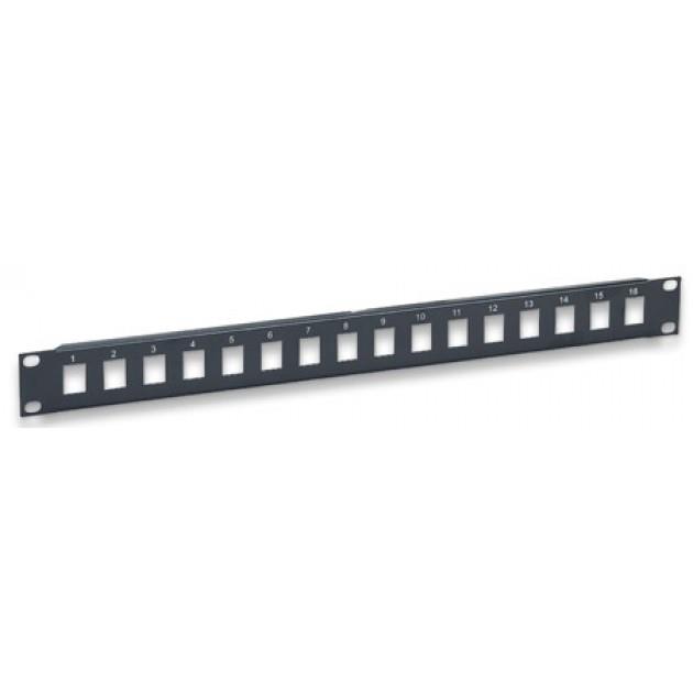 Intellinet Blank 16-port panel for Keystone Jack 1U 19'' black Serveru aksesuāri