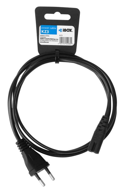 POWER CABLE I-BOX KZ3 EURO 2-PIN AUDIO-RTV VDE kabelis, vads