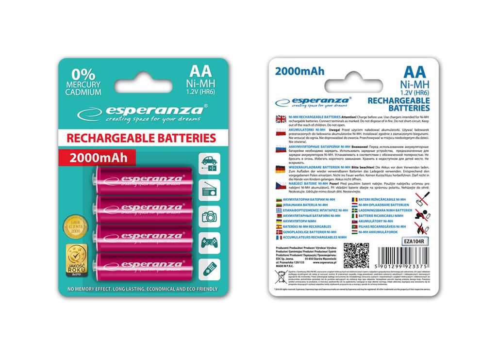 Esperanza Red AA / R6 2000mAh battery 4pcs. Baterija