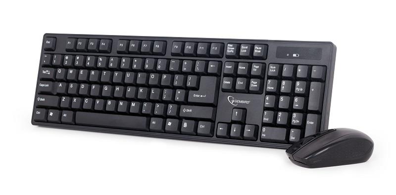 Gembird Wireless desktop set, US layout, black klaviatūra