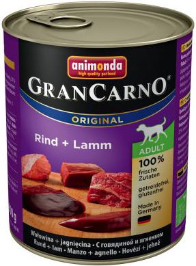 Animonda GranCarno Original Adult Wolowina i jagniecina 800g 15359 (4017721827423) barība suņiem