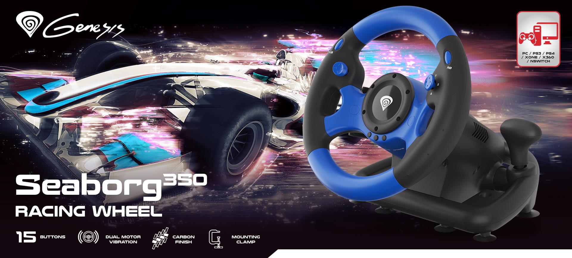 Genesis Driving Wheel Seaborg 350 spēļu konsoles gampad