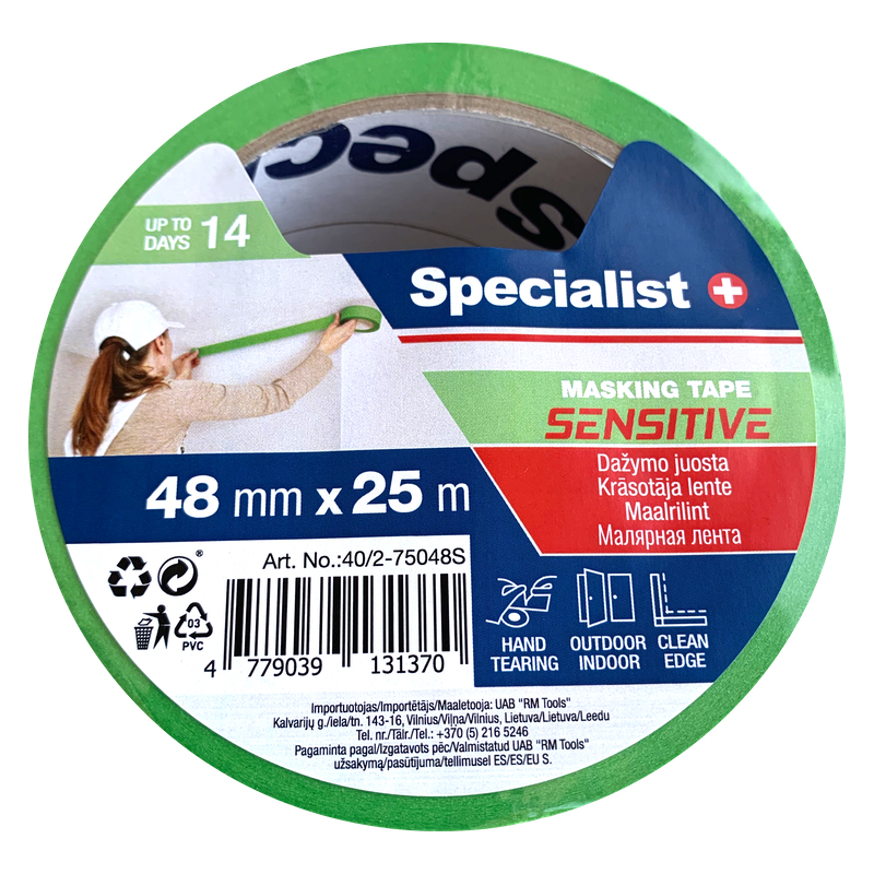 SPECIALIST+ krāsošanas lenta SENSITIVE, 19 mm x 25 m 40/2-75019S (4779039131356)