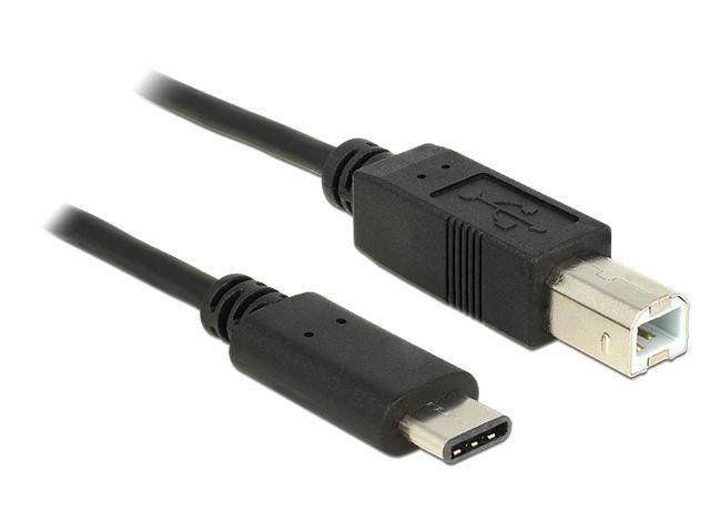 Delock Cable USB Type-C 2.0 male > USB 2.0 Type-B male 2m black USB kabelis