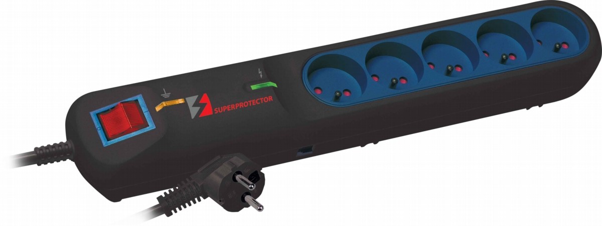 Surge protector LFT-2005 5M BLACK elektrības pagarinātājs