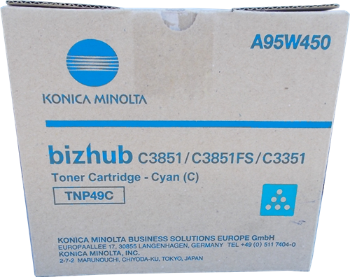 Toner Konica Minolta TNP-49C | 12000 pages | Cyan | Bizhub C3351 C3851 C3851FS