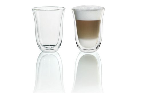DeLonghi Double Walled Thermo Latte Glasses, Set of 2 piederumi kafijas automātiem