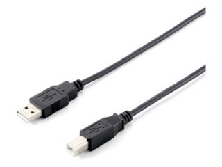 Equip USB 2.0 cable AM- BM 1m black double shielding USB kabelis