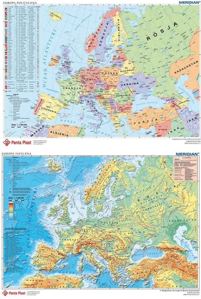 Panta Plast Podklad dwustronny z mapa Europy - 196090 196090 (5902156020206)