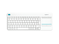 Logitech Wireless Touch Keyboard K400 Plus, 2.4GHZ, White, US klaviatūra