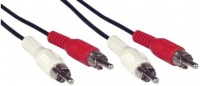 InLine 1m 2x RCA M/M 1m 2 x RCA black, Rot, white Audio-Kabel (89933C) adapteris