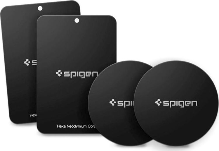Spigen handle Spigen Kuel Metal Plates 4x Strong plates for handles Black universal Mobilo telefonu turētāji