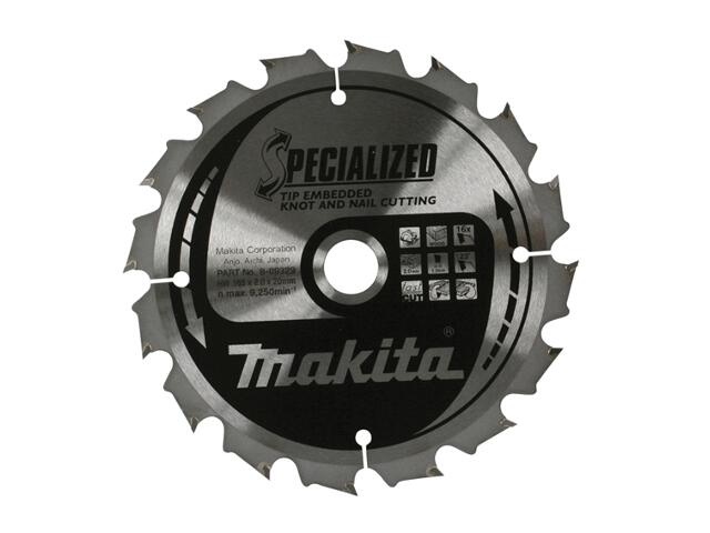 Makita Pila tarczowa do drewna SPECIALIZED 165x20mm 24z B-09173 Elektriskais zāģis