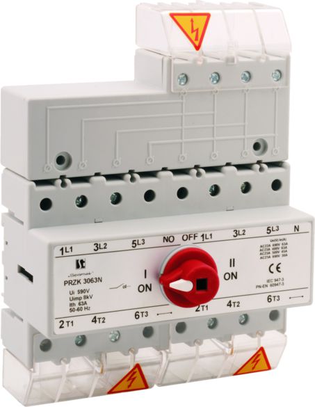 Spamel Przelacznik siec-agregat 63A 3P+N biegun N nierozlaczalny (PRZK-3063NW01) PRZK-3063NW01 (5907723026902) komutators