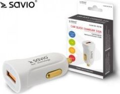 Charger car for smartphone SAVIO Quick Charge 3.0 SA-05/W (3000 mA; USB) aksesuārs mobilajiem telefoniem