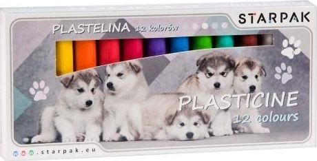 Starpak Plastelina 12 kolorow Cuties psy 338184 (5903246457674) materiāli konstruktoriem