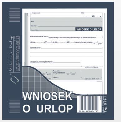 Michalczyk & Prokop Wniosek o urlop 2/3 A5 40 kartek (513-4) 513-4 (5906858000672)  rezerves daļas un aksesuāri printeriem