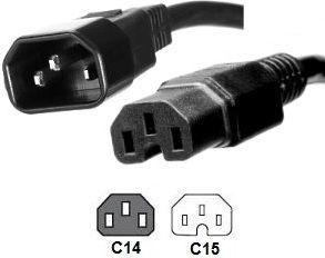 MicroConnect  Jumper Cable C14 - C15 2m Black, Barošanas kabelis