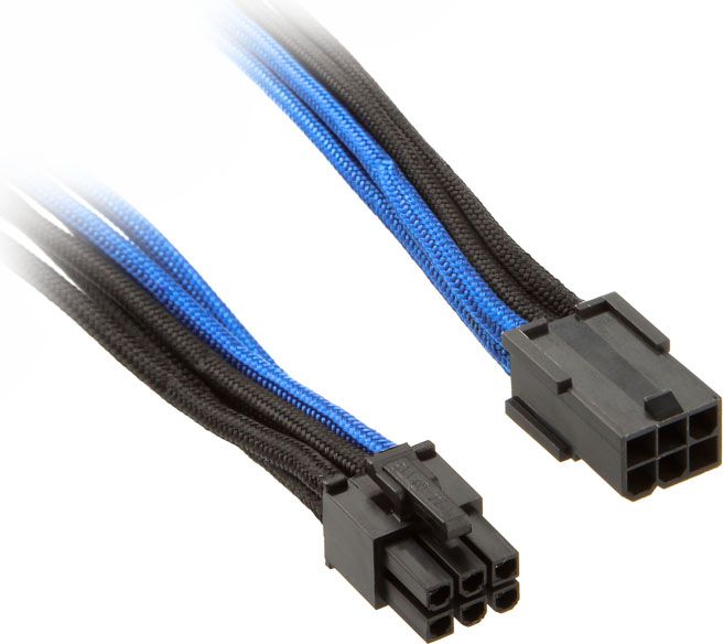 Silverstone 6-Pin-PCIe zu 6-Pin-PCIe Kabel 250mm - black/blue kabelis datoram