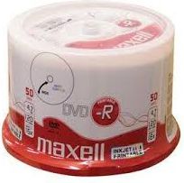 DVD-R MAXELL 4,7 GB 16x  PRINTABLE CAKE 50 pcs matricas