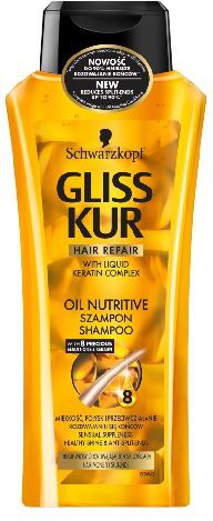 Schwarzkopf GLISS KUR OIL NUTRITIVE szampon 400 ml 68549837 (9000100549837) Matu šampūns