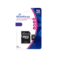 SD MicroSD Card  4GB MediaRange SD CL.10 inkl. Adapter atmiņas karte