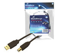 USB Kabel MediaRange A -> B St/St 3.00m sw Blister USB kabelis