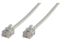 MicroConnect  Modular Straight RJ12 6C/6P 5m White. kabelis, vads