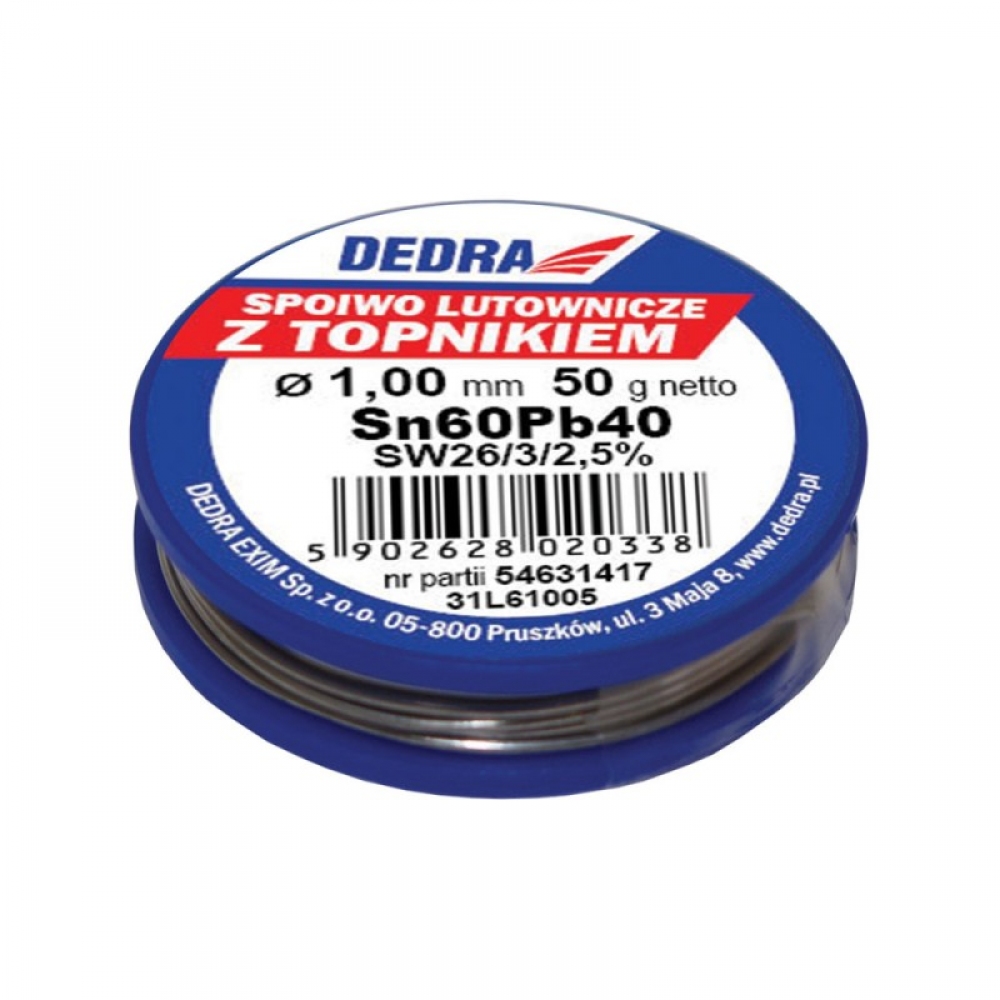 Dedra Solder with Sn60Pb40 flux 1mm 50g - 31L61005