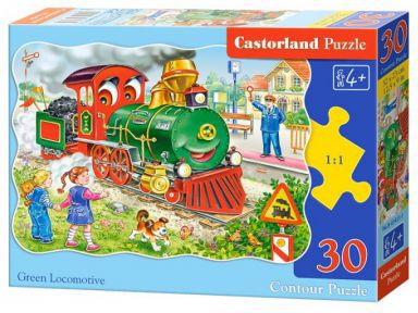 Castorland Puzzle 30 Green Locomotive (246995) puzle, puzzle