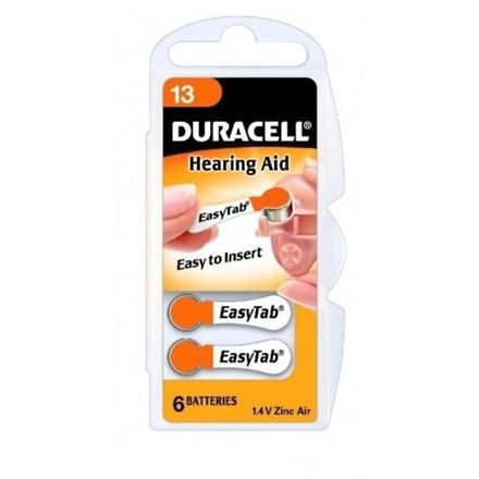 Duracell A13/DA13/ZL13, Zinc air cells, 6 pc(s) Baterija