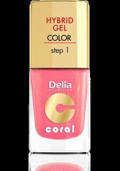 Delia Cosmetics Coral Hybrid Gel Emalia do paznokci nr 16 cieply sredni roz 11ml 718129 (5901350458129)