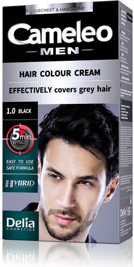 Delia Cosmetics Cameleo Men Hair Colour Cream farba do wlosow 1.0 Black 30ml BB356 (5901350445822)