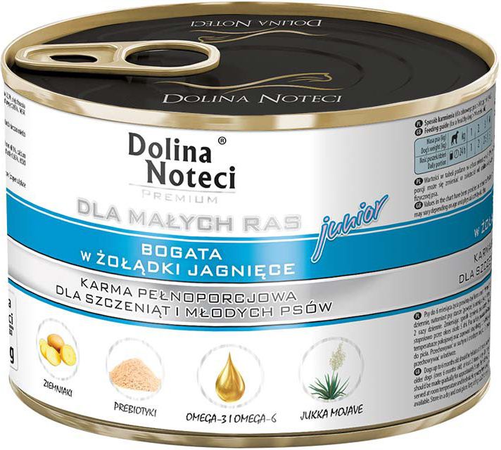 Dolina Noteci Premium Junior bogata w zoladki jagniece 185 g 5900842014959 (5902921300472) barība suņiem