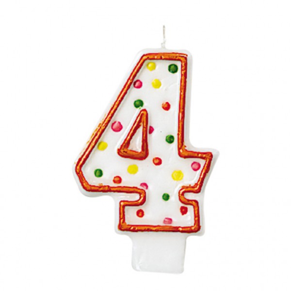 AMSCAN Numeral Candle 4 Polka Dots 7,6 cm konstruktors