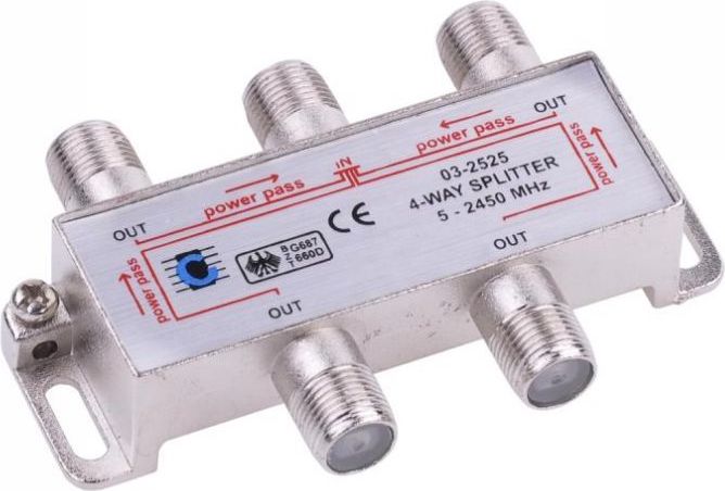 Signal Splitter 4 WAYS Power Pass LB0047 LIBOX kabelis, vads