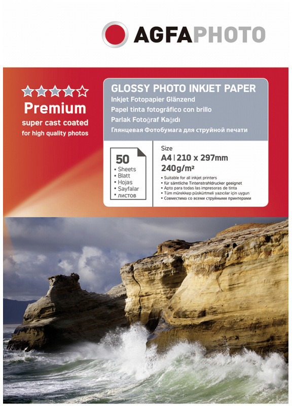 AgfaPhoto Premium Glossy Photo Paper 240 g A 4 50 Sheets papīrs