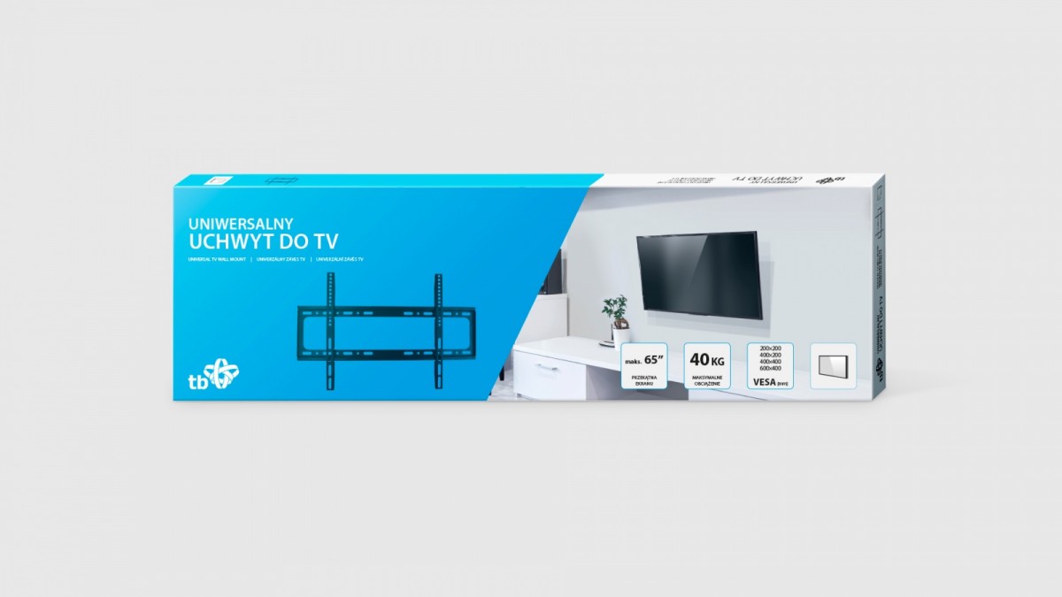 TV wall mount TB-750 up to 65 40kg max VESA 600x400 TV stiprinājums