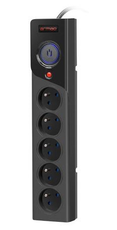 Power strip Z5 3m 5x230V 10A Z5/30/CZ black elektrības pagarinātājs