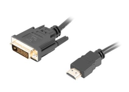 Lanberg cable HDMI -> DVI-D(24+1) M/M Dual Link 4K 30Hz, black 3m kabelis video, audio