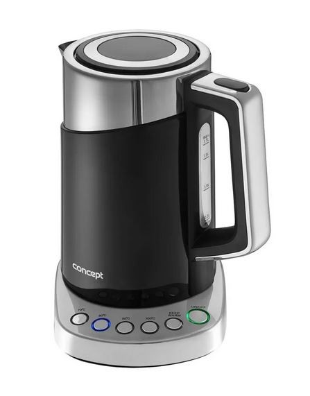 Concept RK3171 electric kettle 1.7 L 2200 W Black, Metallic Elektriskā Tējkanna