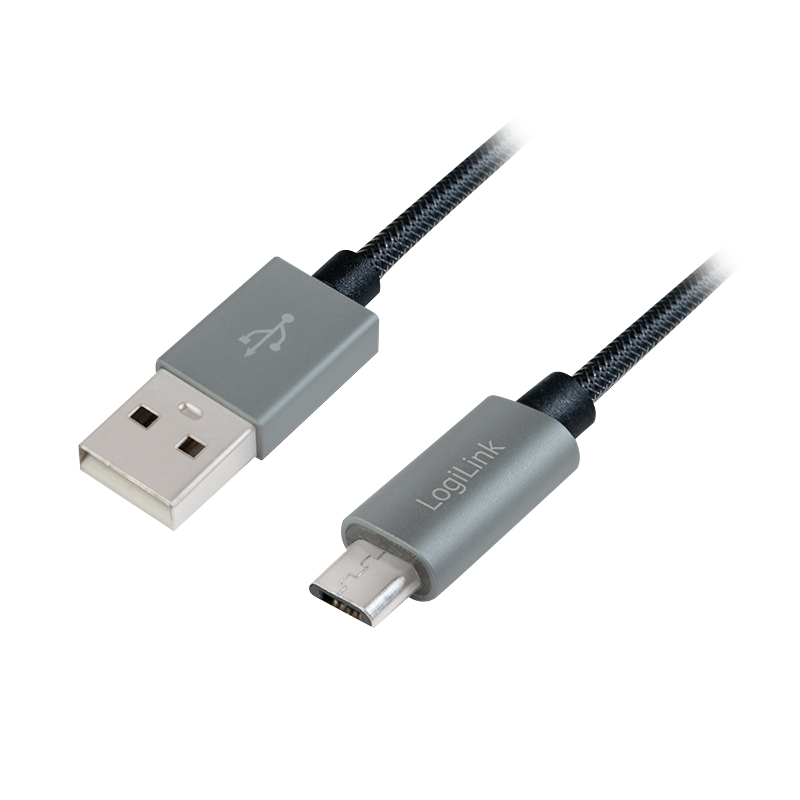 LOGILINK - Sync & charging cable, USB to Micro USB male, grey USB kabelis